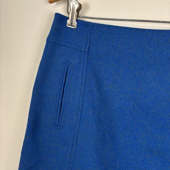 Talbots Womens 2P Cobalt Blue Straight Wool Blend Pencil Skirt - Picture 2 of 6